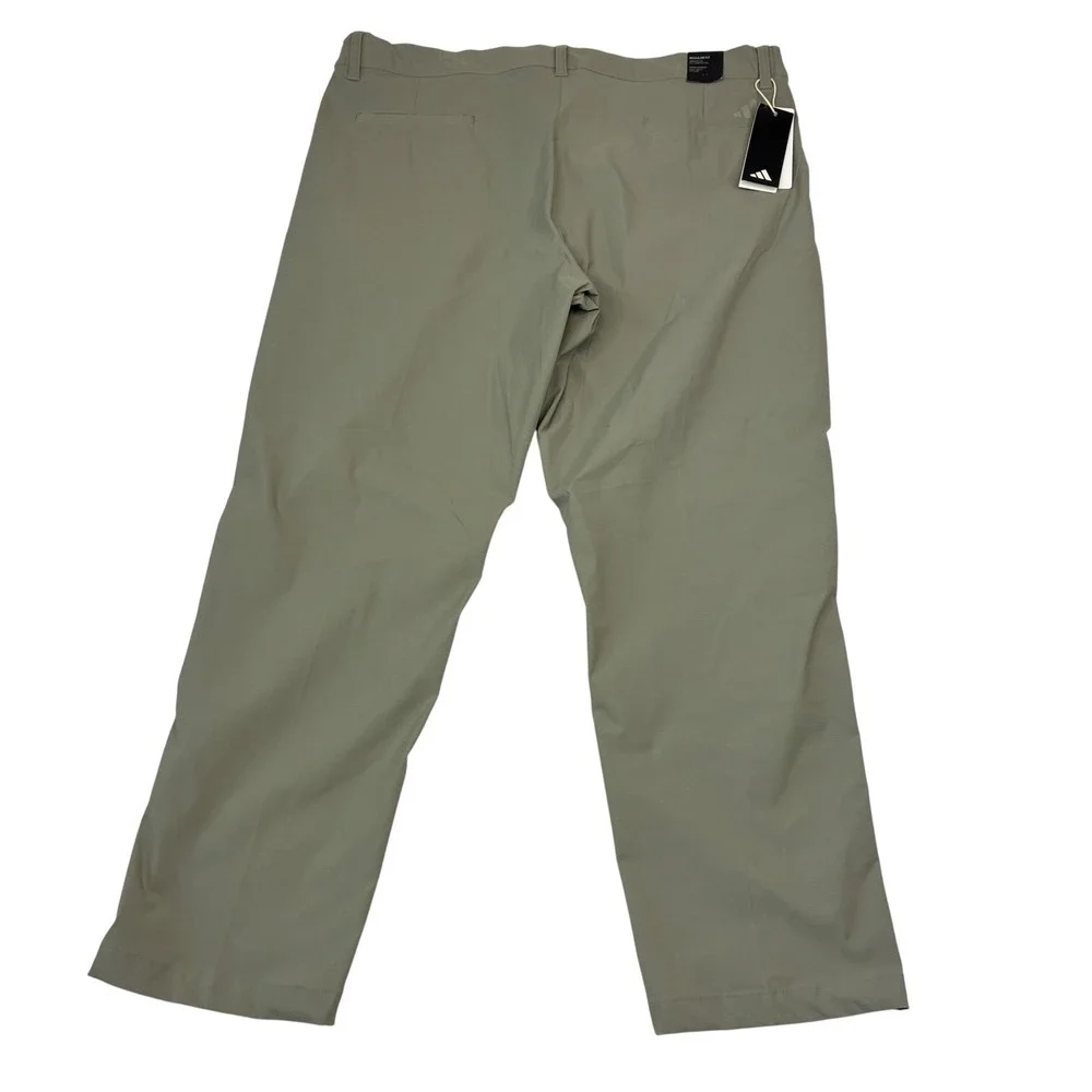 Adidas Nylon Chino Golf Pants Mens 40x29 Silver Pebble Regular Fit IU2845 NEW
